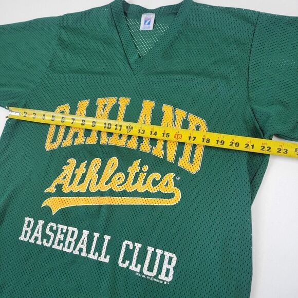 Vintage 90s Oakland A's Shirt Mens Jersey Green Logo 7 Baseball MLB Adult Sz Xl - Picture 6 of 9